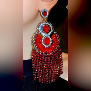Red Long Earrings